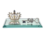 50TH Key Crown Diamante On Glass Mirror Base