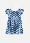 PoP Candy Puff Sleeve Dress- Blue & White