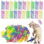4 20 40PCS Cat Spring Toy Colorful Plastic Interactive Toys For Kittens Pet Accessories