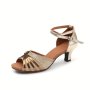 Elegant Women's Kitten Heeled Sandals With Twisted Design And Breathable Cross Strap Buckle - Perfect For Weddings Latin Salsa And Tango Dancing