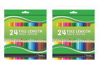 Pencil Crayons 24 Colours Full Length - Pack Of 2