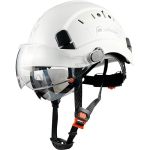 Safebuilder Safety Helmet Hard Hat With Visor Clear & Tinted Adjustable Vented Abs Work Helmet 6-POINT Suspension Ansi Z89.1 App