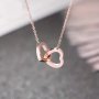 1PC Stainless Steel Heart To Heart Matching Necklace Fashion Cute Interlocking Heart Accessories For Teen Girls Ideal Choice For Gifts