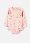 Cotton On Toni Ruffle Long Sleeve Swimsuit - Coral Dreams/ditsy Folk Floral