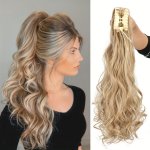 Long Wavy Ponytail Extensions - 55.88 Cm Claw Clip In Synthetic Hair Piece For Women - Add Volume And Style To Your Hair