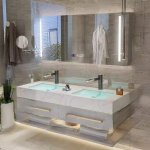 2 60INCH Floating Top Vanity Unit With Sink