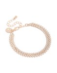 Rose Gold Plated Round Cubic Zirconia Drop Earrings & Tennis Bracelet Set