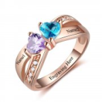 N2042 - Personalized Rose Gold Over 925 Sterling Silver Ring