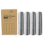 Ecozoi Stainless Steel Lunch Chillers - Ice Packs For Lunch Bags Lunch Boxes Bento Boxes And Coolers - 4 Pack Cylinder Shape Pla