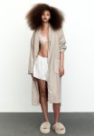 Cotton Terry Dressing Gown - Light Mole