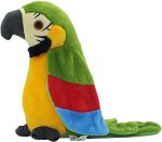 Talking Parrot Repeats What You Say Plush Animal Toy Electronic Parrot For Boys Girls Gift