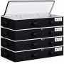 90L Underbed Storage Containers Clothes Blankets Winter & Handles - Black