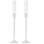 Modern Crystal Candlestick With Tube Shade 74 Cm Set Of 2