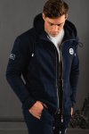 The Luxe Zip-up Fleece Hoodie In Navy - S