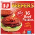 Beefers Mild Curry Frozen Econo Beef Burgers 800G