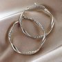 Simple Twisted Pleated Hoop Earrings Iron Jewelry Vintage Leisure Style Suitable For Women Daily Casual