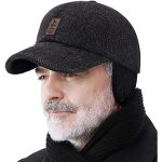 Winter For Men Outdoor Hat Adjustable Warm Sport Golf Baseball Cap Hats Dad Caps Earflaps Thicken 55-60CM Brown Cotton Coffee