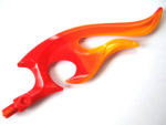 Parts Wave Rounded Curved Double With Axle End Flame With Marbled Bright Light Orange Pattern 18396PB01