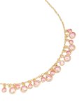 Goldair Gold Pink Cubic Zirconia Circles Charm Necklace