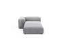 Sofa Daybed L Cord Velours Light Grey