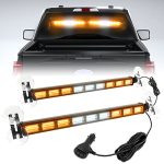 Booyu Upgraded Switchable 4 Colors Emergency Strobe Traffic Advisor Light Bar 162 LED Windshield 2 In 1 Visor Safety Warning Haz