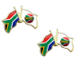 2PK South Africa & Soccer Duo Flag Lapel Pin Badge Souvenier Novelty Gift