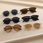 6PCS Oval Fashion For Women Men Retro Gradient Sun Shades For Travel Beach Party Fashion Glasses