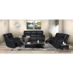 Houghton 3 Piece 3 Action Lounge Suite Black