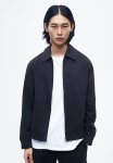 Regular Fit Linen-blend Jacket - Black