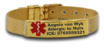 EJUVMA-04 - Personalized Medical Alert Bracelet Gold Stainless Steel - Ready In 4 Days