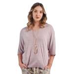 Textured Batwing Knit Top - Antique Rose Free