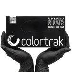 Colortrak Disposable Nitrile Gloves Black Luminous Collection Latex-free Powder-free Hair Color Gloves For Chemical Processing &