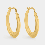Sterling Silver & Yellow Gold Creole Earrings