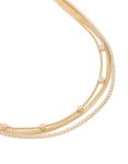 Goldair Gold Plated Cubic Zirconia Tennis Snake Chain Triple Layered Necklace