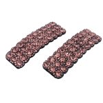 2PCS Rhinestones Snap Hair Clips For Women Girls Rectangular Hairpins Korean Barrettes Hair Accessories Purple