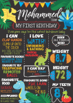 Milestone Board - Bright Dinosaurs - A0