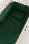 Forest Green Muslin Cot Bumper - Cover & Inner