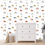 Cute Cars Wallpaper - 1.2M Wide X 3M High Non-adhesive Requires Wallpaper Glue