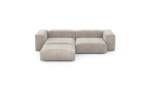 Three Module Chaise Sofa - Cord Velours - Platinum - 272CM X 220CM