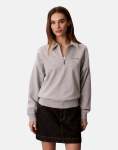 Calvin Klein French Terry Graphic Grey Quarter Zip - XL Grey