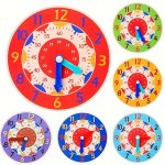Wooden Educational Clock Students' Clock Model Digital Clock Toy Children's Time Learning Toy Christmas Halloween Gift