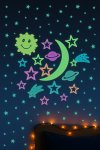 Glow In Dark Luminous Fluorescent 3D Stars & Planets