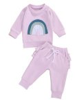 Lilac Rainbow Crewnek Sweatshirt And Pants