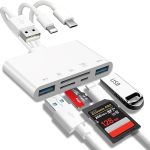 5-IN-1 Memory Card Reader USB Otg Adapter & Sd Card Reader For I-phone i-pad USB C And USB A Devices With Micro Sd &