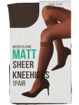 Matte Sheer Knee High Stockings - One Size Brown