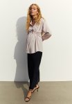 Mama Tie-belt Blouse - Light Pink