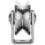 Stainless Steel V-groove Pulley Wheel 3.2 Inch Heavy Duty Sliding Gate Roller With Bracket Groove Track Roller For Industrial An