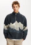 Cotton On Teddy 1 2 Zip Fleece - Washed Navy wolf Pack