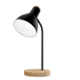 Metal Desk Lamp With Wooden Base Gooseneck Table Lamp For Bedroom Office