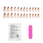 24 Piece Almond Square Leopard Print Detail Press-on Nail Set - Nude/brown